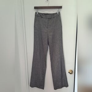 sz 0 gray linen blend WHBM wide leg trousers